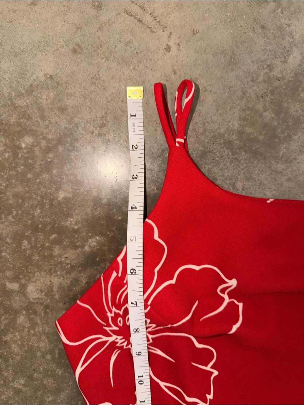 Vintage Red Floral Slip Dress Spaghetti Strap Midi Dress Size 6 - Picture 7 of 12